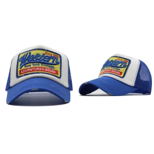 western vintage blå trucker keps - onesize keps. använt 1-2 gånger, säljer pga den inte passar min stil längre. köpte från hatswrld för 449kr. pris kan diskuteras. 