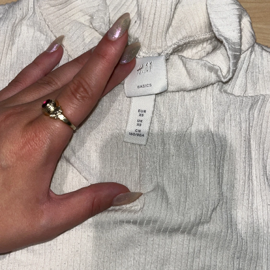 Vit Turtleneck ribbad - 91