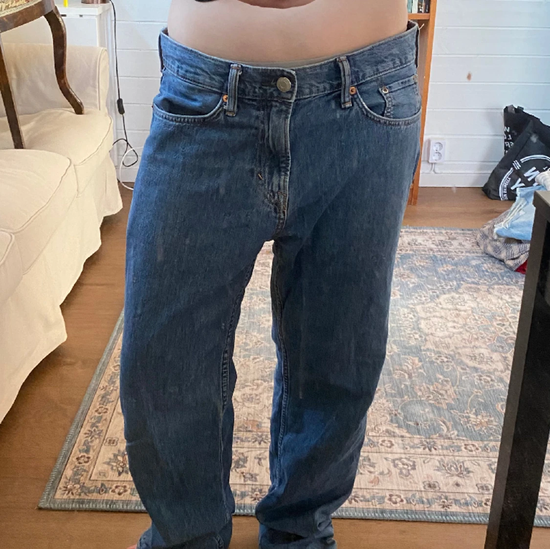 Blå Baggy jeans från hm mansavdelningen - 91