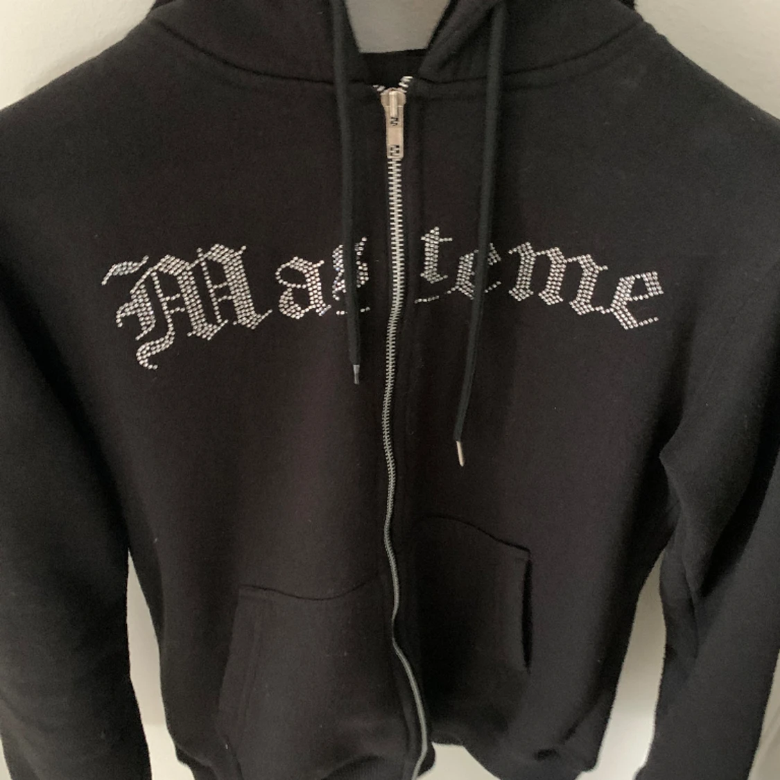  Rhinestone zip hoodie 