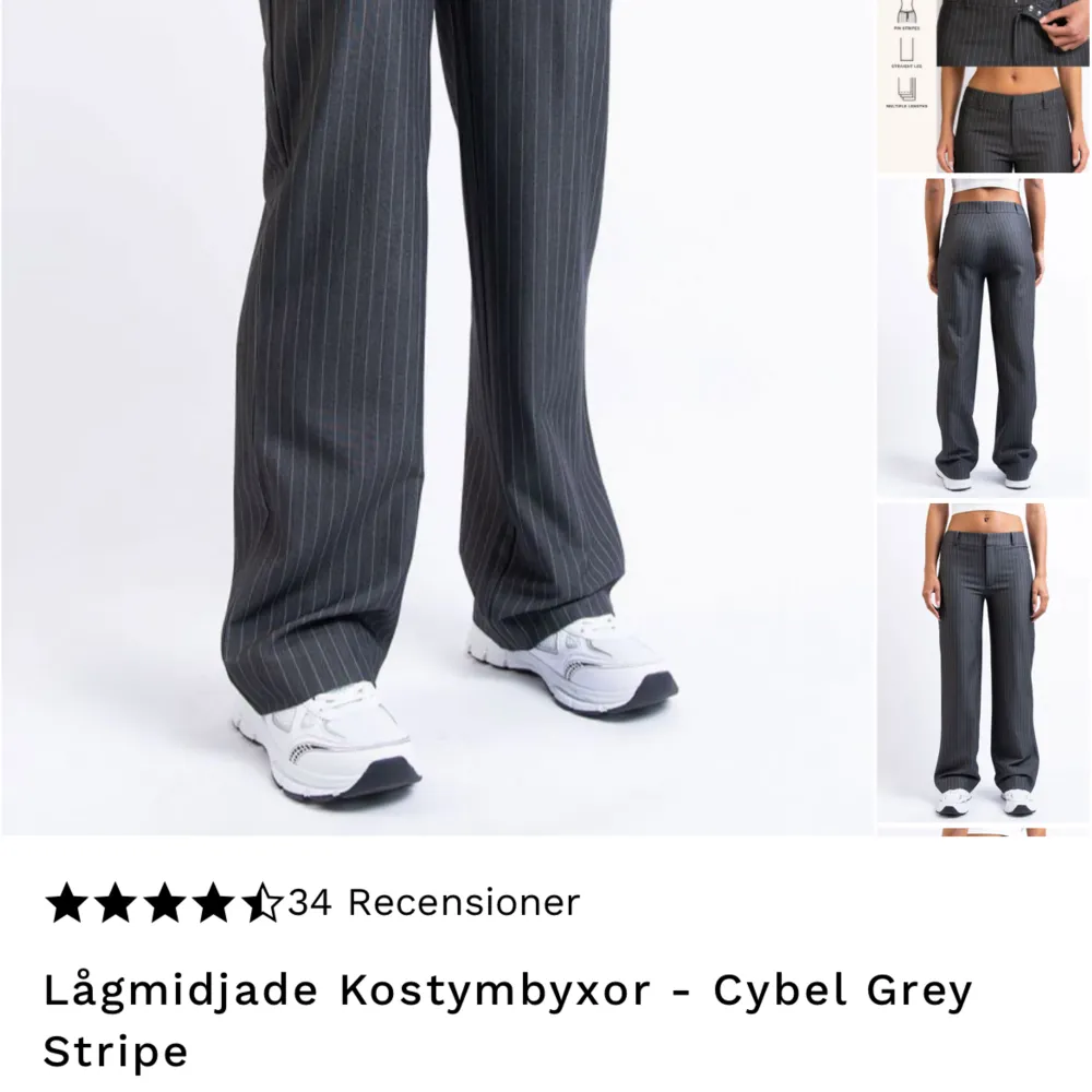 Lågmidjade Kostymbyxor - Cybel Grey Stripe. Storlek EU38-XTRA Tall. Aldrig använda pga fel storlek.. Jeans & Byxor.
