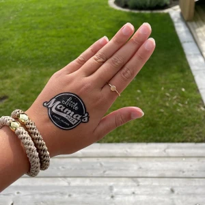 Guld ring - En guldringar med en cirkel ifylld med guld färg  Normal i storlek, ej äkta guld.