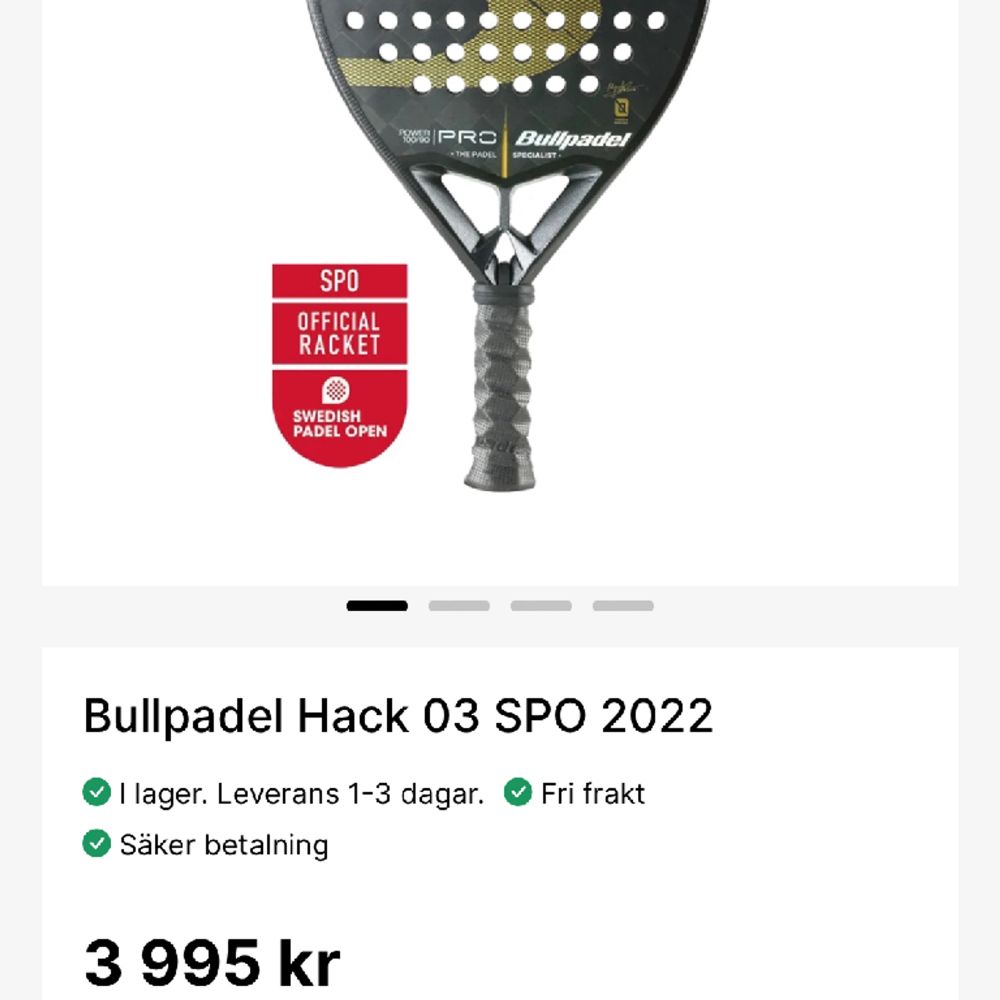 Svart Padel Rack Bullpadel Hack 03 SPO 2022 Plick Second Hand