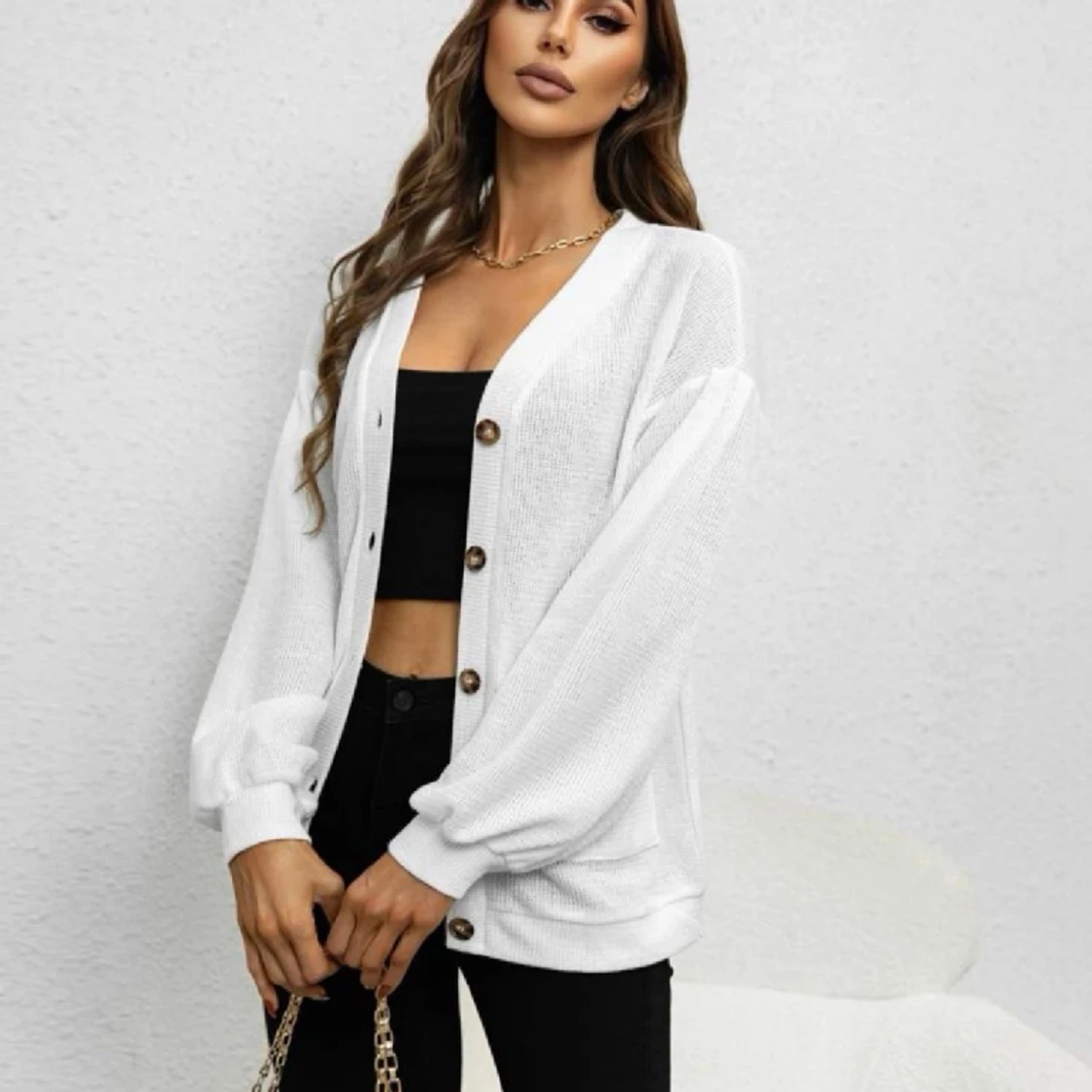 Vit enkel kofta  - 91