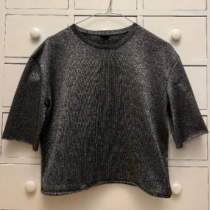 Trekvartärmad topp!  - Så snygg glittrig festtopp men även perfekt för vardagen när man vill klä sig lite festligare! Har inte kommit till så mycket användning, därav säljer jag❤️‍🔥Har själv sytt den lite kortare samt klippt ärmarna💘💘