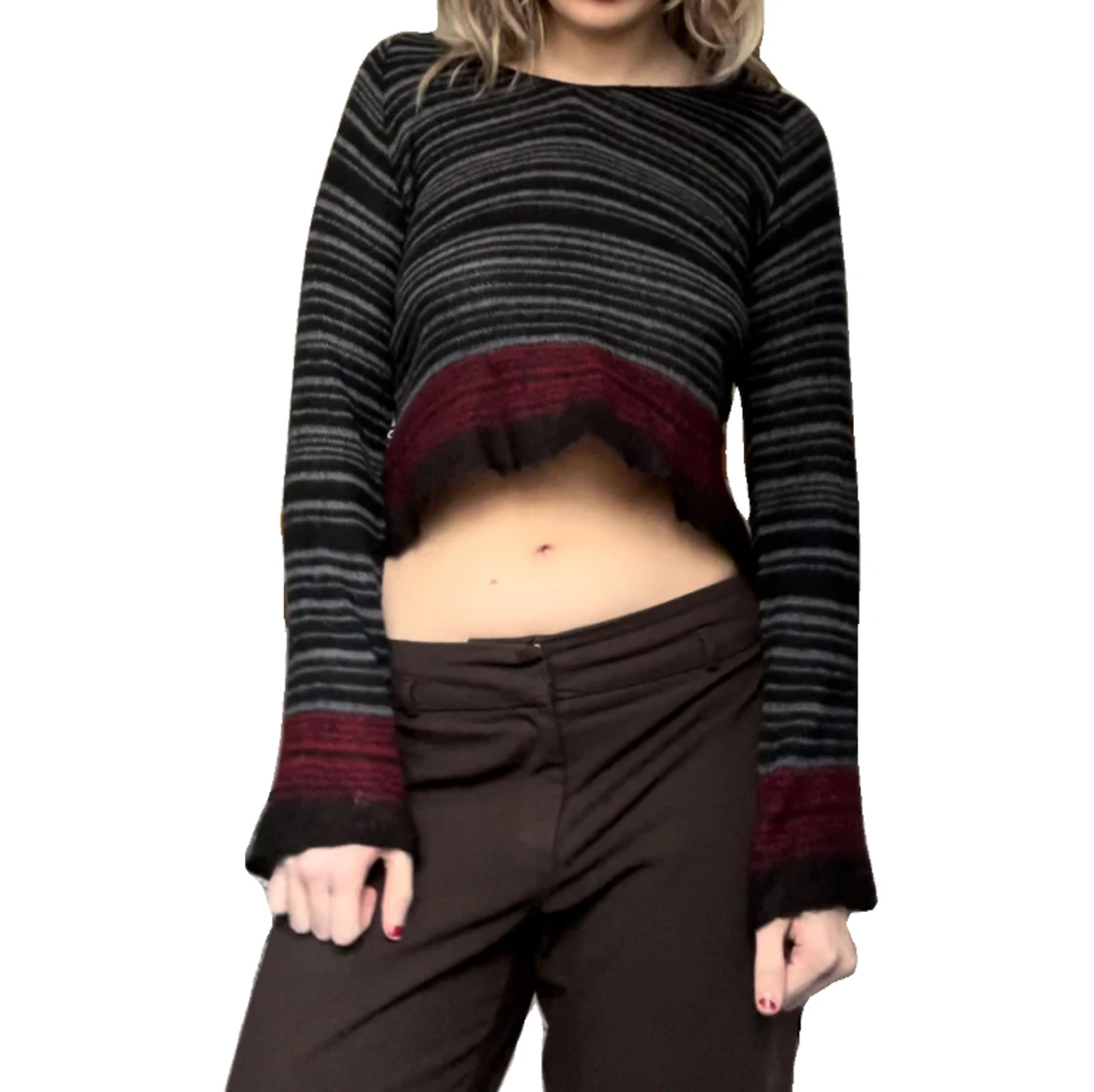 randig stickad tröja - 90