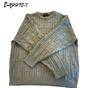 Vintage Stickad tröja  - - En fin stickad olivgrön tröja - Storlek Large -Normal storlek - Tveka inte att ställa frågor om plagget