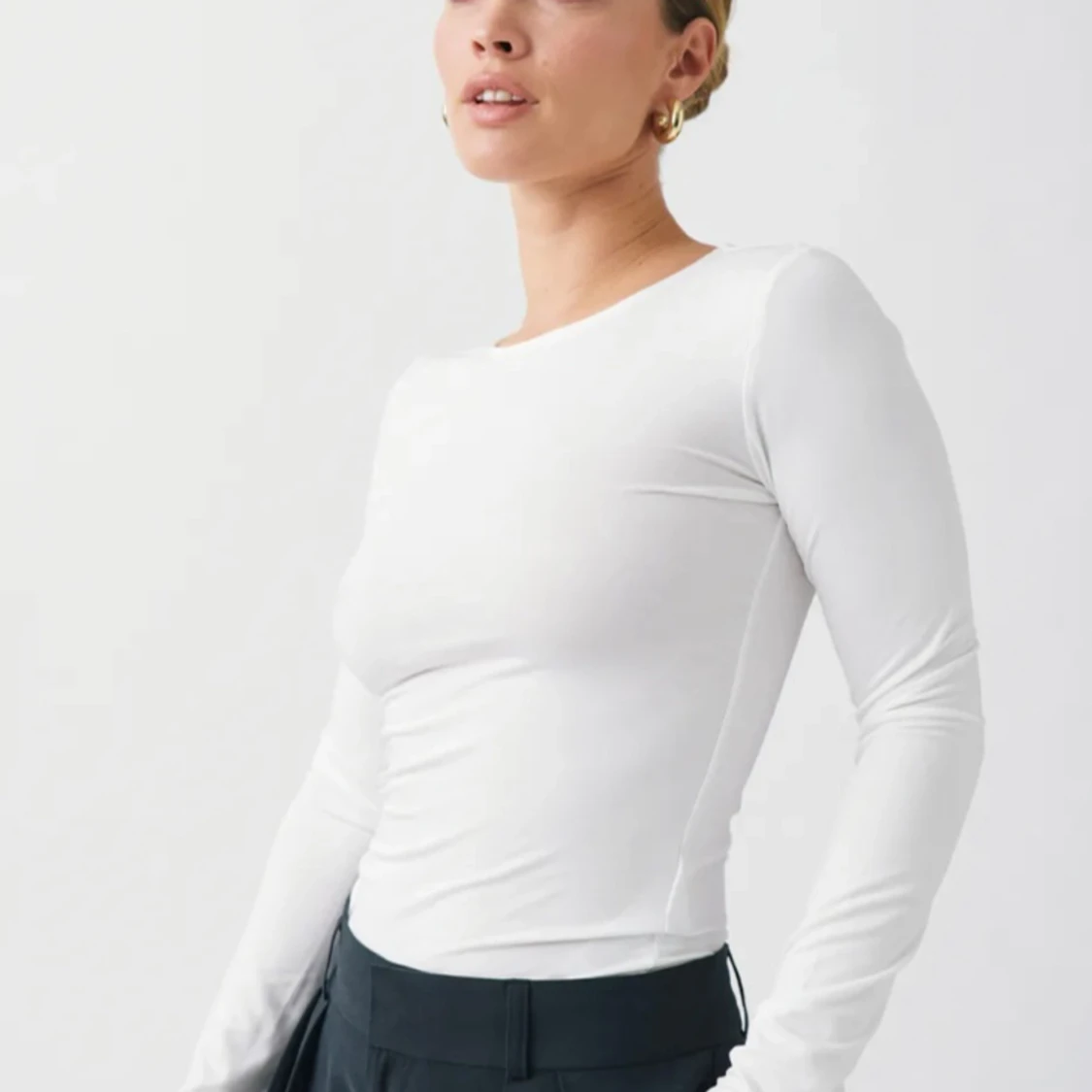 Långärmad vit tröja 