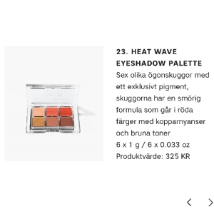 Caia ögonskugga  - En helt oanvänd öppnad ögonskugga som inte kommer komma till användning hos mig. Super fina färger och sett flera snygga sminkningar med denna paletten på tiktok! 😊