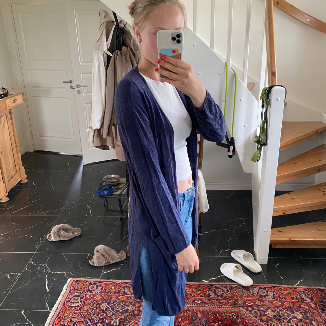 Långärmad kofta i skönt material💙 - 90