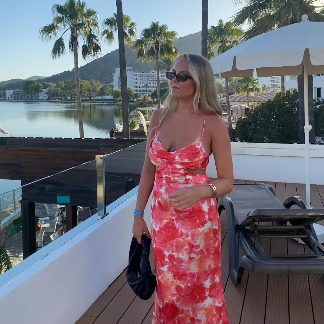 Lång rosa klänning  - 90