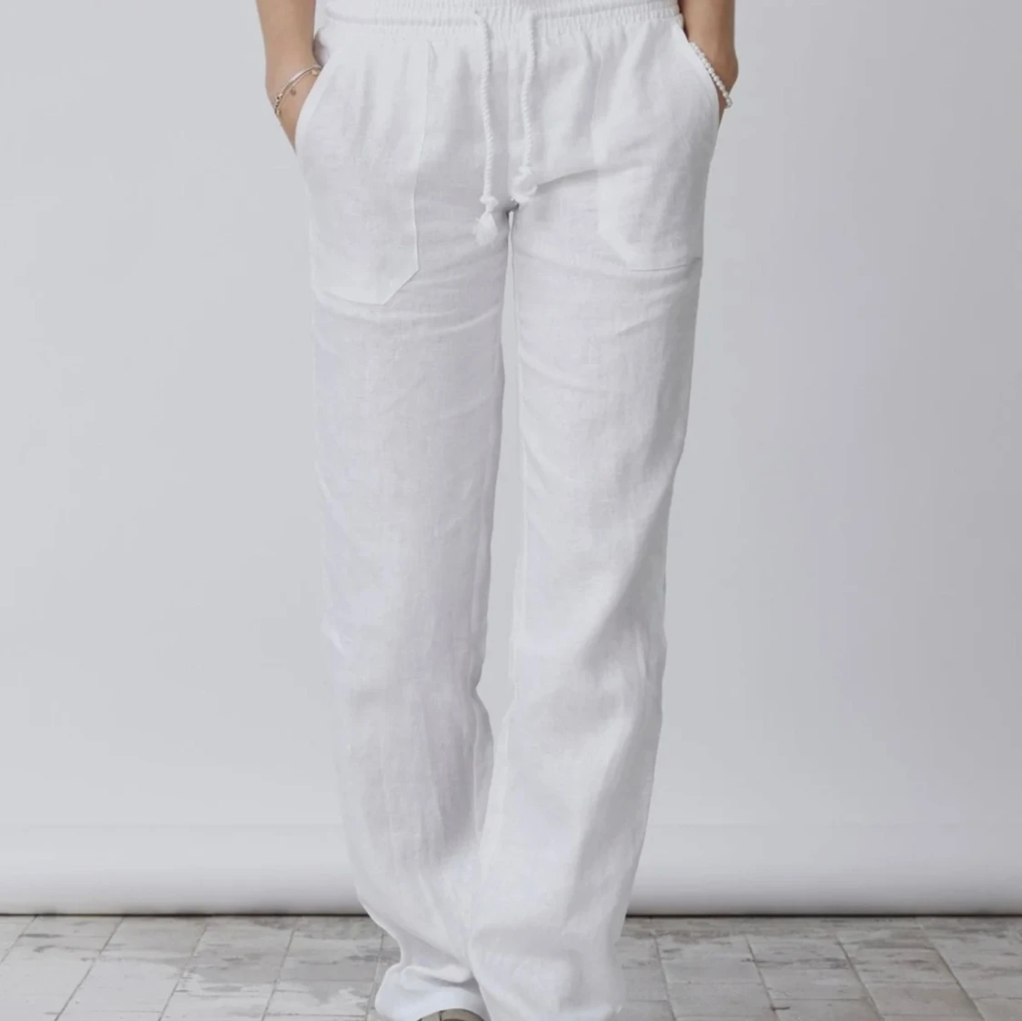 Lågmidjade linnebyxor 