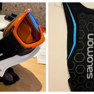 Ryggskena Black Salomon BP Flexcell XL I väldigt fint skick Pris 450kr  Everest Mips skidhjälm  Stl. 58-61  Medföljer Dr. Zipe goggles Använt skick Pris 550kr   Rökfritt hem 