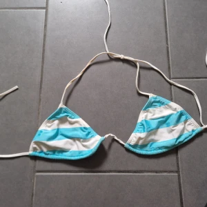 Randig blå bikini - -