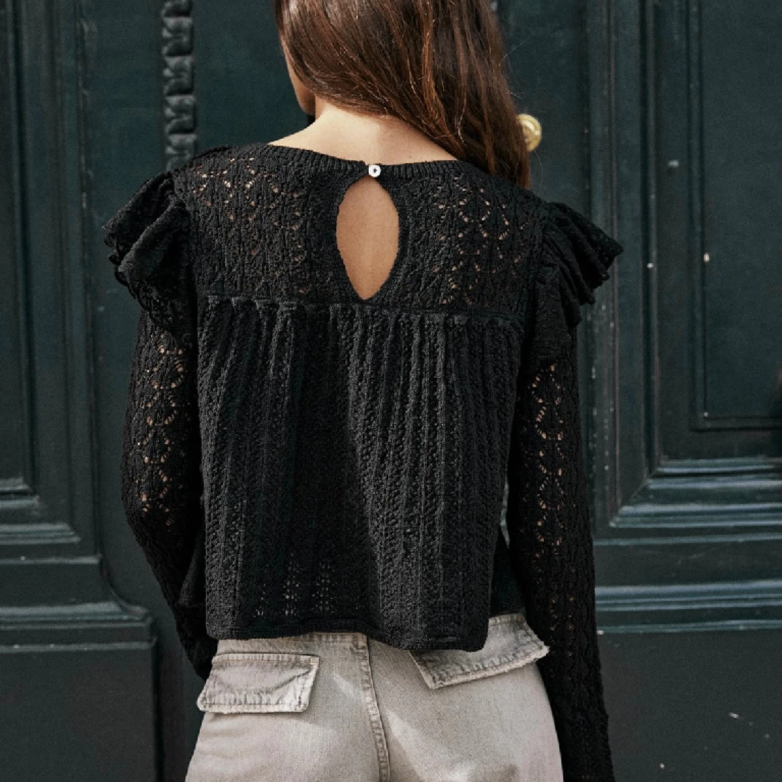 Virkad/stickad zara topp - 91
