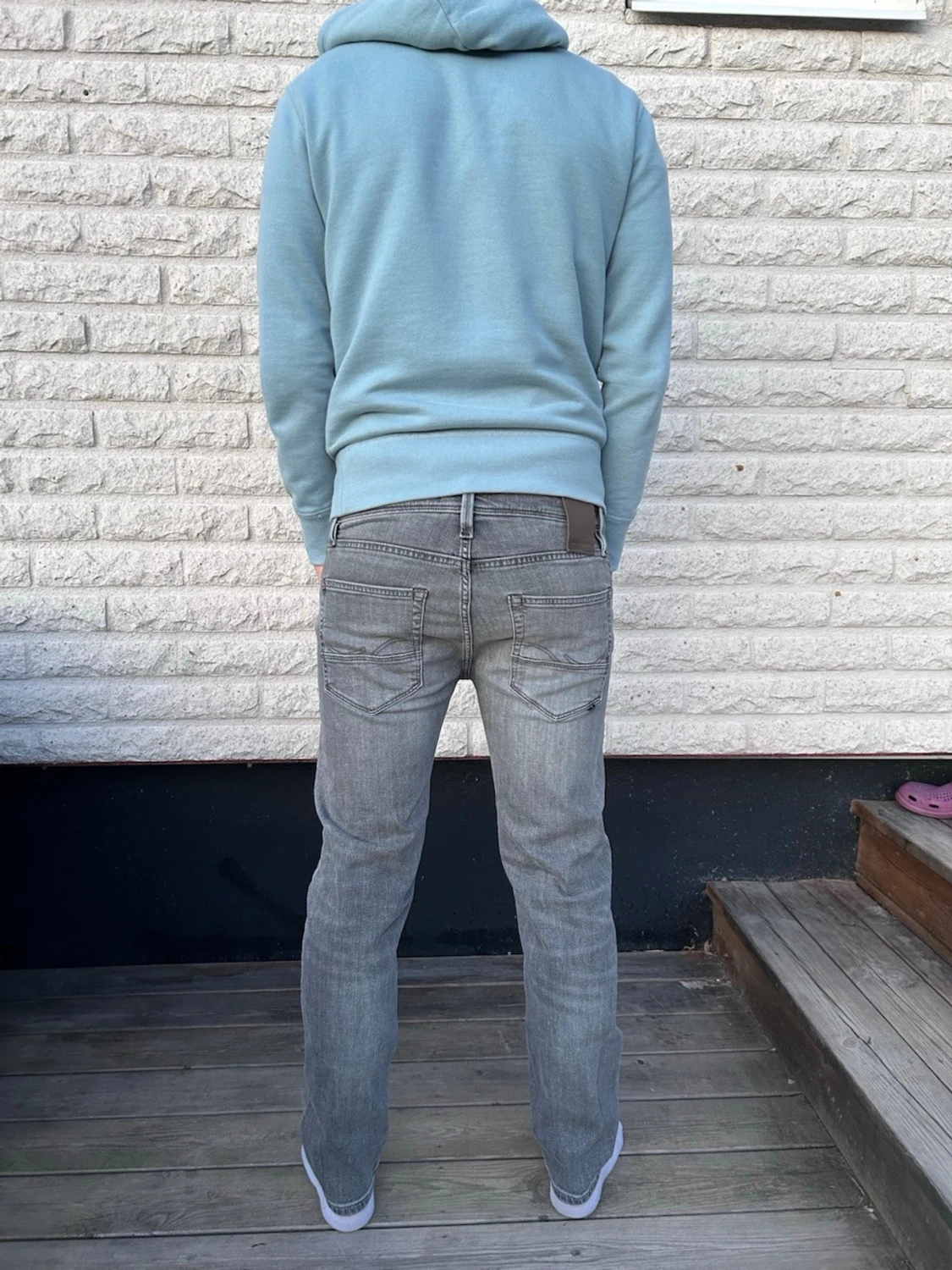 Gråa slim fit jeans - 1