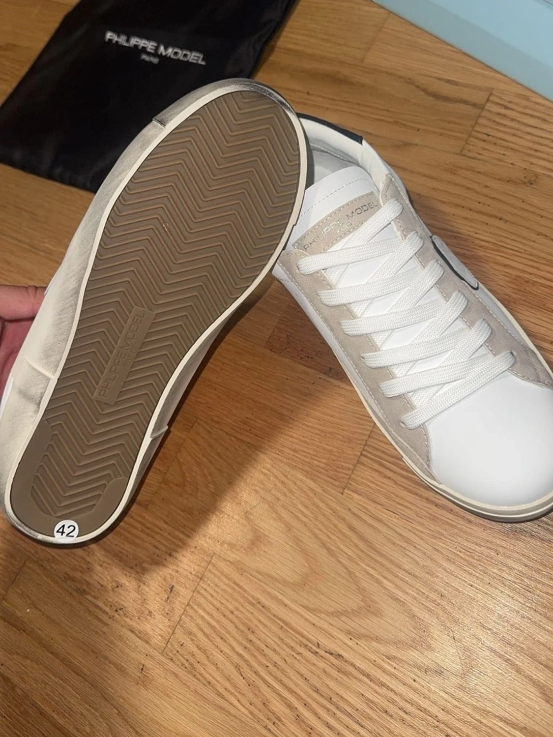Vita Philippe Model sneakers med beige detaljer - 2
