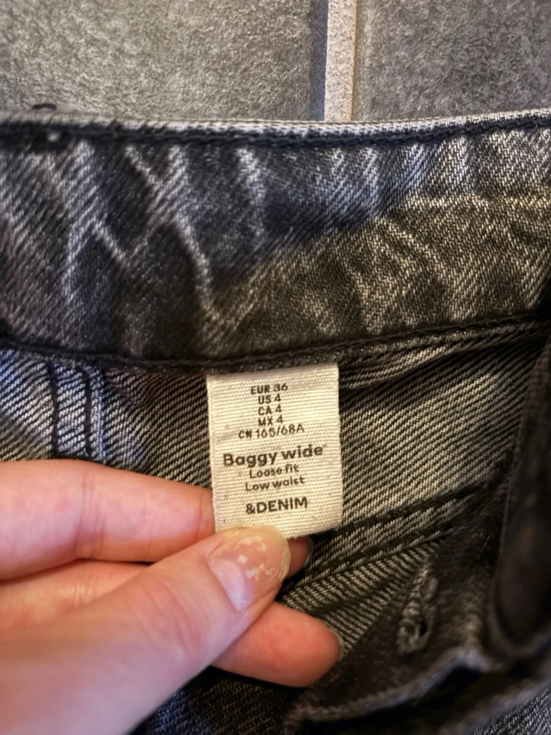 Baggy wide jeans i grå denim - 1