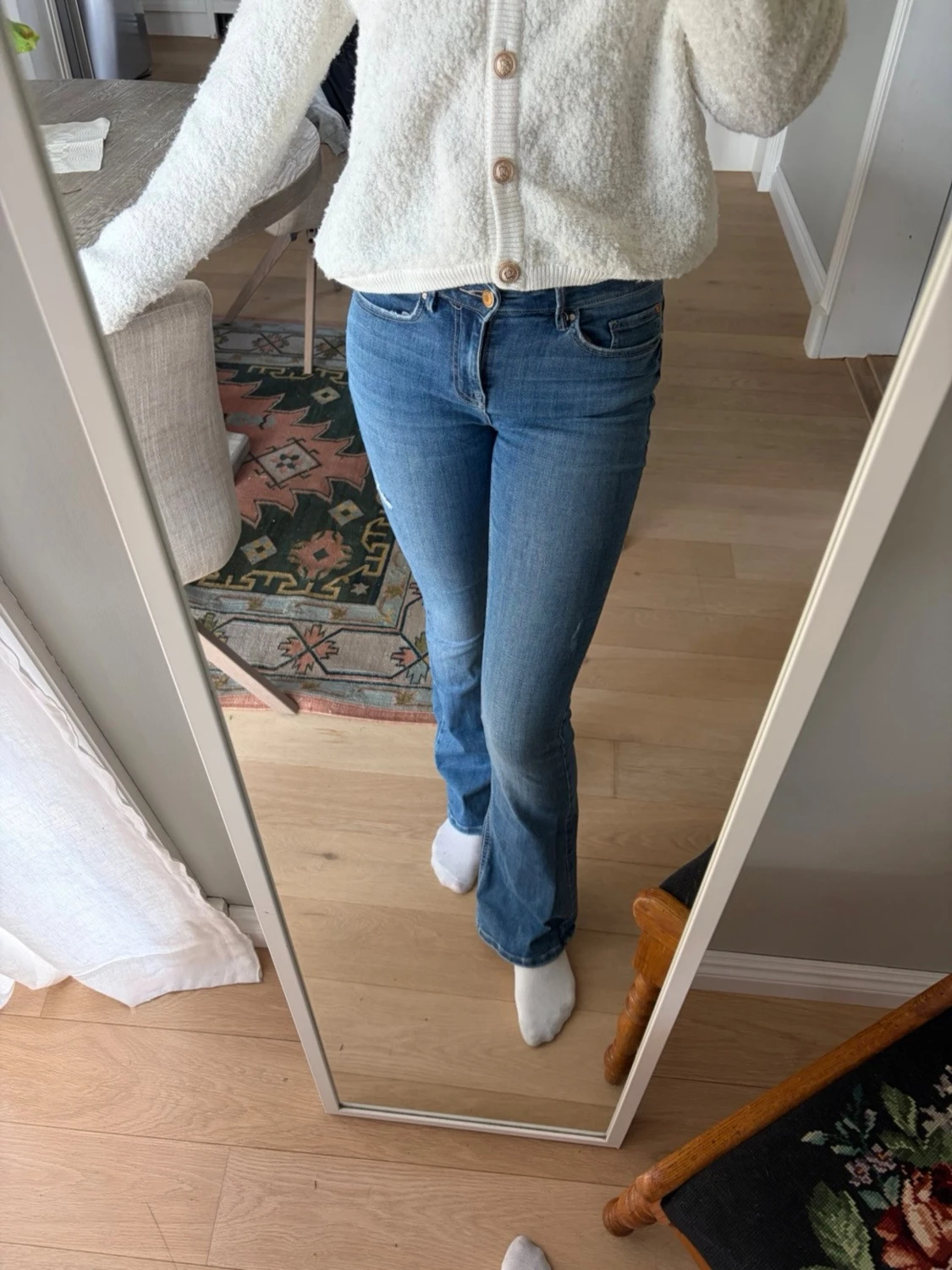 Blå bootcut jeans med midwaist - 1