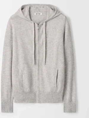 Ljusgrå hoodie med dragkedja - En stilren ljusgrå hoodie med dragkedja framtill och två fickor. Hoodien har huva med dragsko och ribbade muddar vid ärmslut och nederkant. Perfekt för en avslappnad look och enkel att matcha med andra plagg.