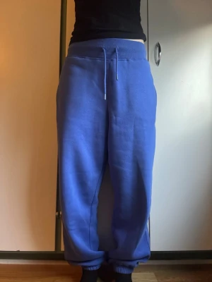 Blå mjukisbyxor - FB Sister - Storlek S - Superfina och sköna mjukisbyxor i en klarblå färg från FB Sister. Modellen är hög i midjan med dragsko och har en avslappnad, lite oversized passform. Muddar nertill. Märke: FB Sister (New Yorker) Storlek: S Skick: Mycket fint begagnat skick, sparsamt använda. Färg: Blå / Royalblå Se bilderna för hur de sitter pa! Fraktas snabbt och säkert via valfritt fraktbolag. Skriv om du har några frågor eller vill ha fler mått.