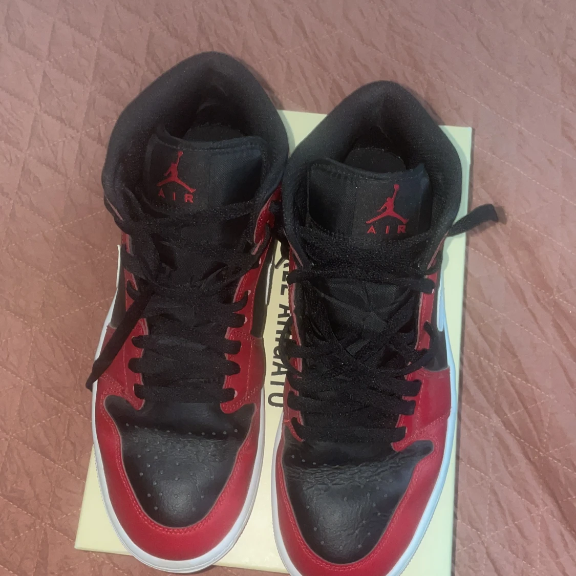 Nike Air Jordan 1 Mid röd/svart/vit - 3