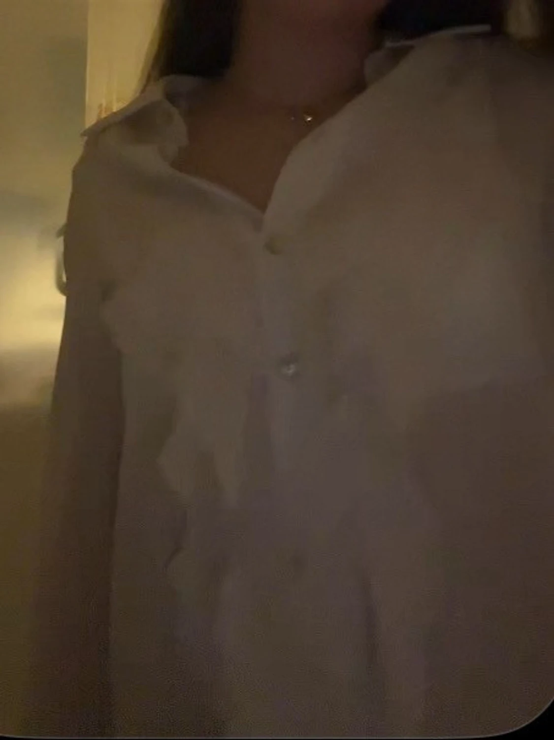 Vit/beige volangblus - 2