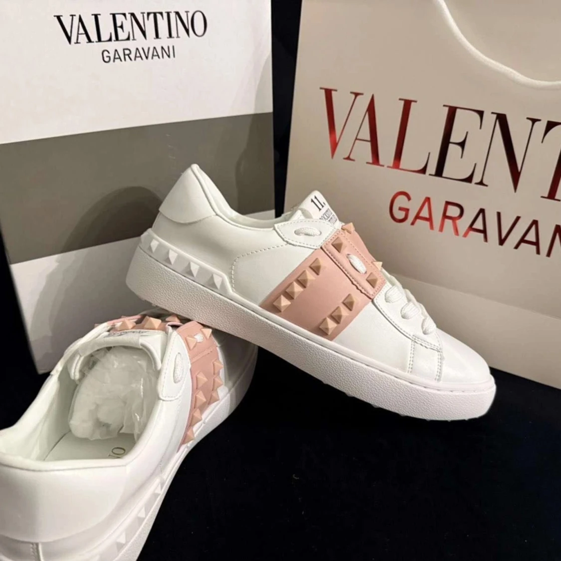 Valentino Rockstud sneakers vit/rosa - 2
