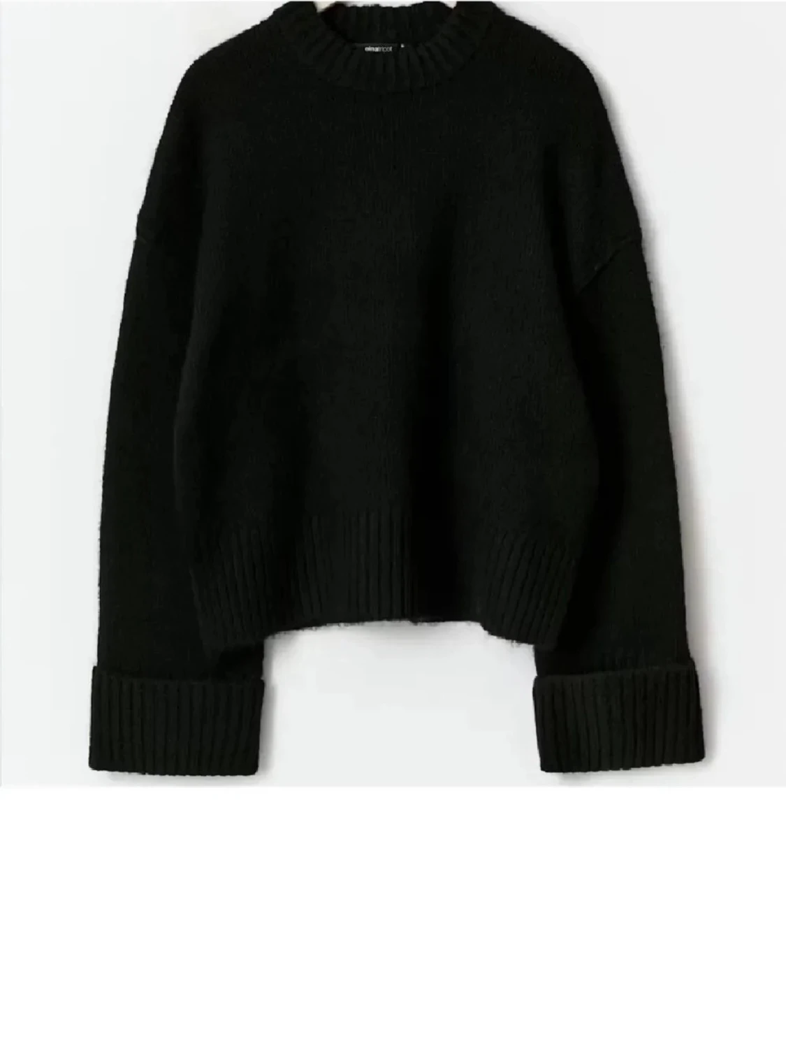 Svart oversized stickad tröja - 6