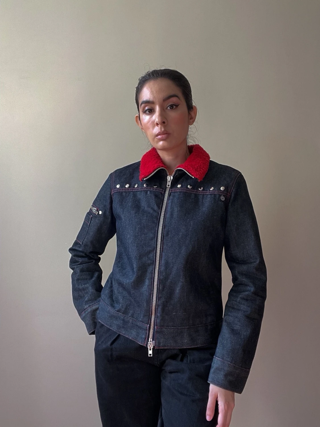 Vintage Acne Fleece Lined Denim Jacket