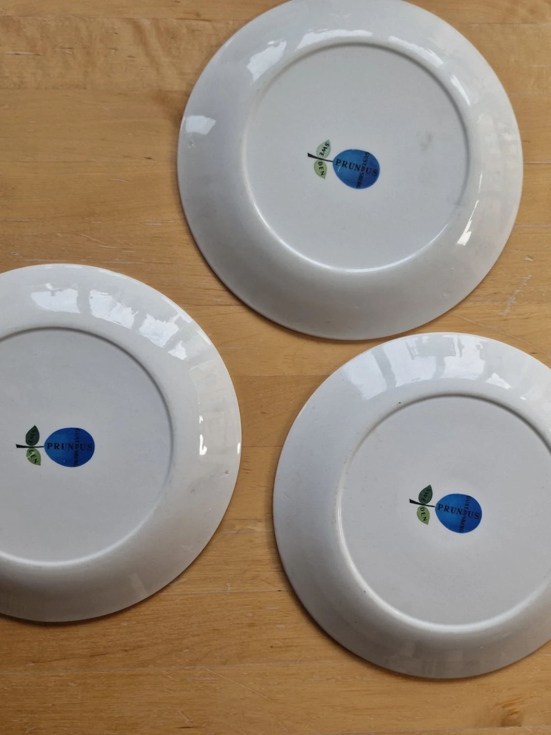 Tre tallrikar Prunus Gustafsberg Stig Lindberg - 5
