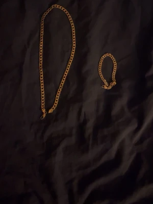 Halsband och länk  - Länken e 8 cm lång halsbandet är 18 cm lång båda är i rostfritt stål 