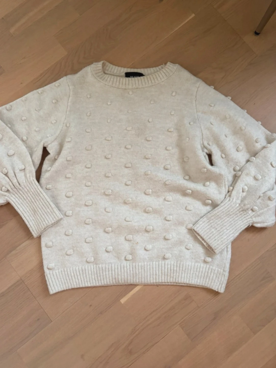 Beige stickad tröja från Object