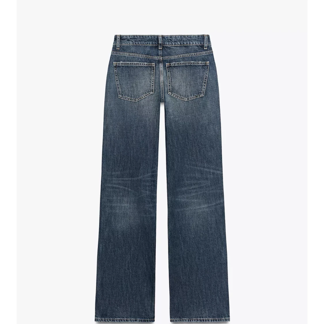 Blåa wide jeans med raka ben - 1
