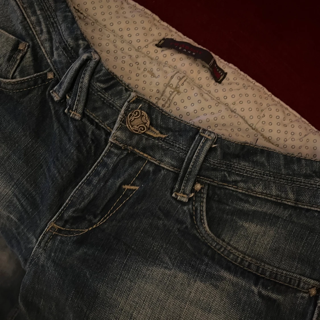 Snygga vintage blåa jeans  - 3