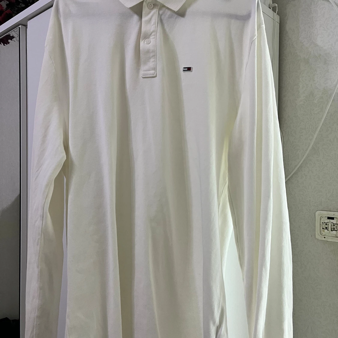 Vit långärmad skjorta Tommy Jeans XL