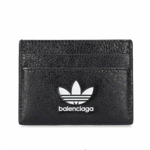 Balenciaga - Balenciaga x Adidas trefoil logo lam leather card holder
