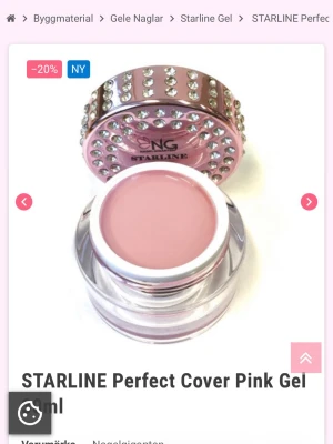 Starline Perfect Cover Pink Gel 30ml - Säljer en gelé från nagelgiganten starline i färgen perfect cover pink,har gjort ett sett med denna gelé så den är nästan full (se bilder) De e 30 ml och säljer då jag inte använder färgen