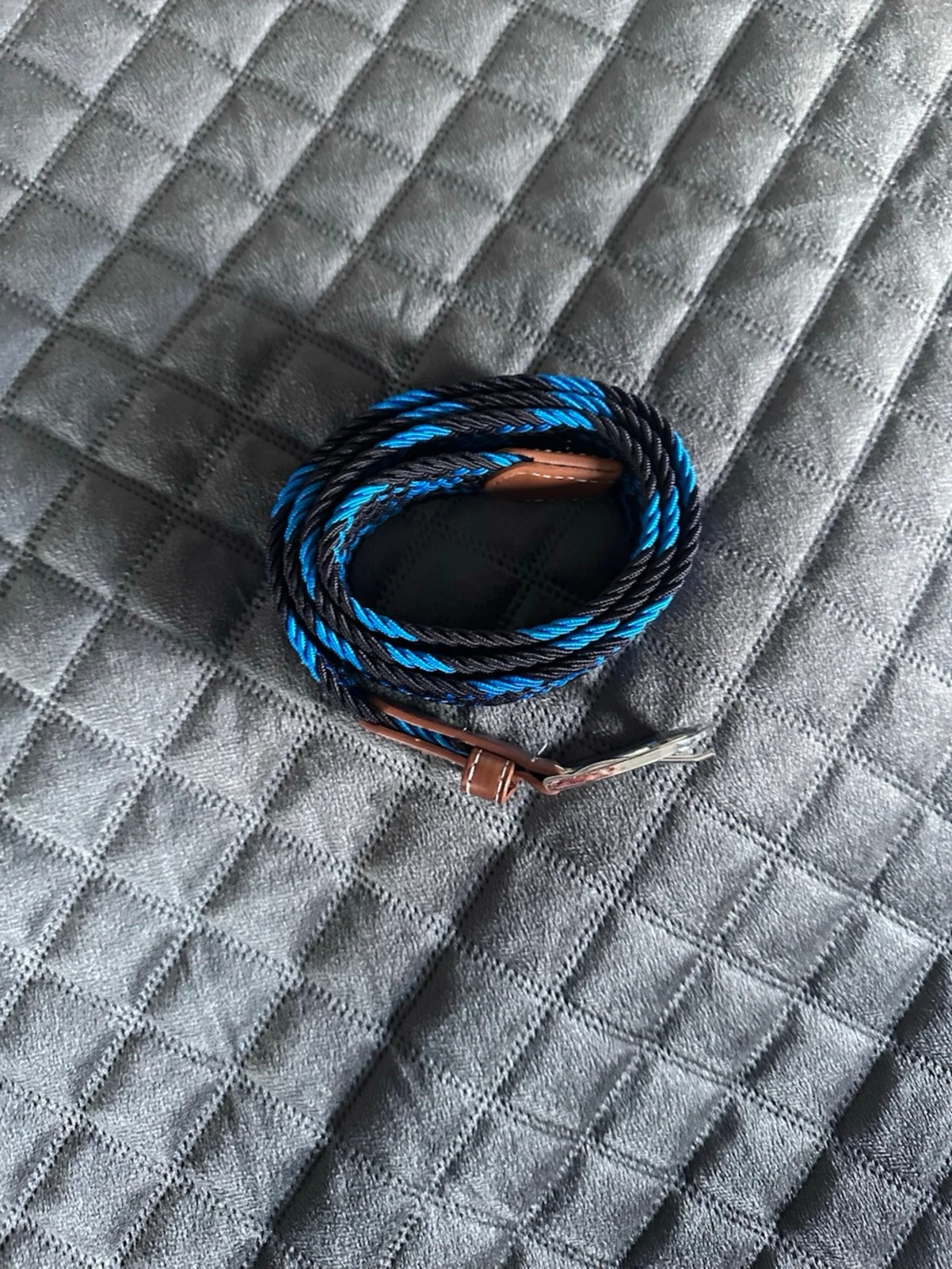 Svart blått flätat bälte - 1