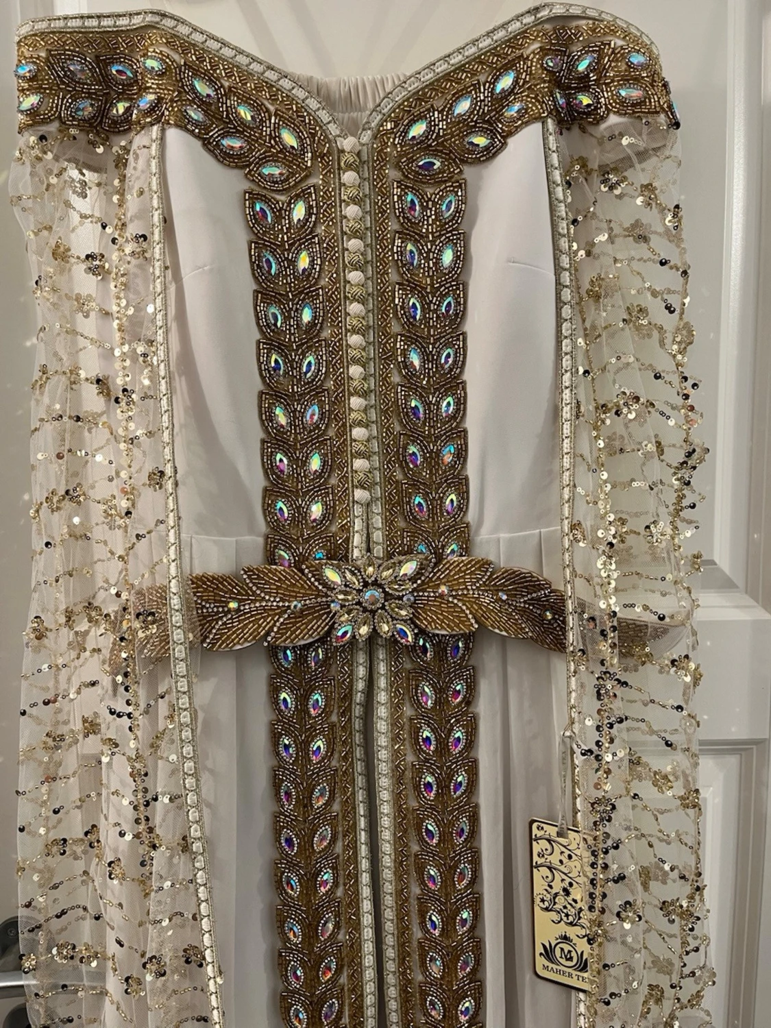 Champagnefärgad långklänning Maher Tex - 2