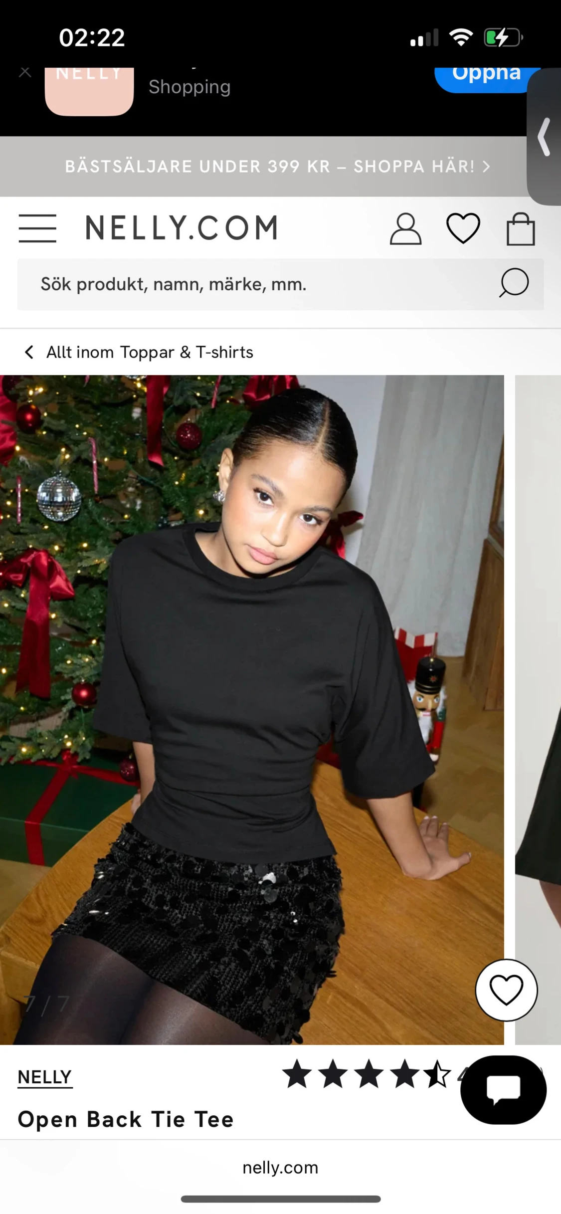 Svart croppad topp med knyt från Nelly - 2