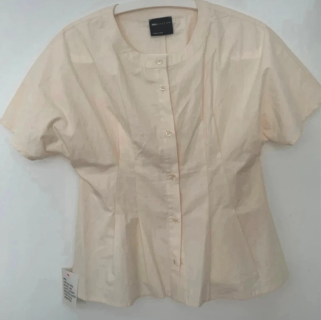 Beige blus med kort ärm från Asos