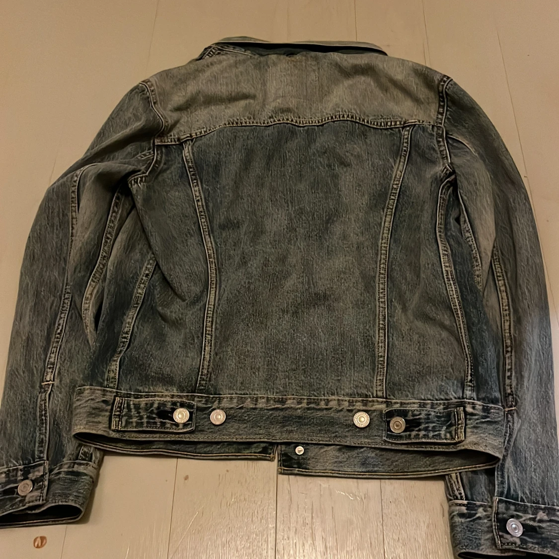 Levi's jeansjacka i tvättad blå denim - 3