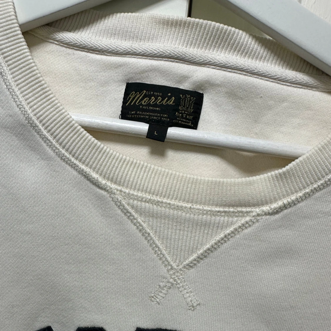 Vit sweatshirt från Morris, storlek L - 3