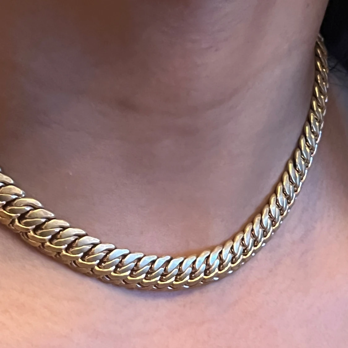 Chunky kedjehalsband och armband guldplaterad  - 1