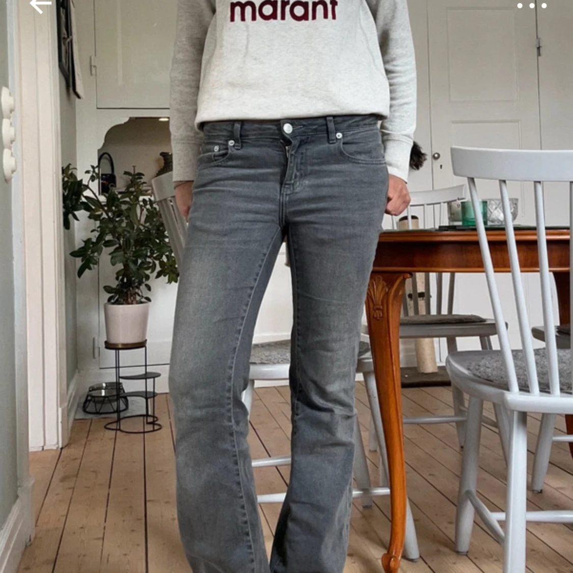 Grå bootcut jeans Low waist  - 1
