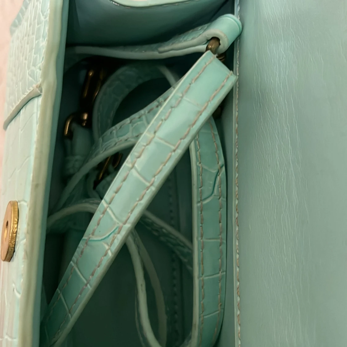 Mintgrön handväska i skinn - 3