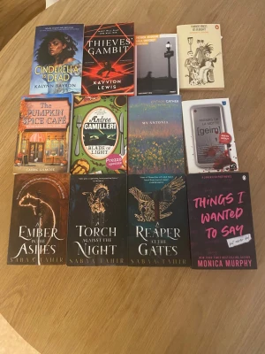 Flera böcker - Rensar ut bokhyllan, flera olika böcker varav alla utan 2 (lilla smycket och geim) är på engelska. Olika pris beroende på bok 25-100kr vissa är helt olästa, skriv för mer info och bilder