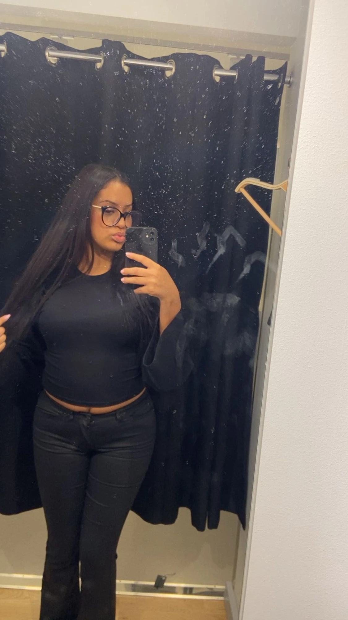 Svarta läderbyxor bootcut Vero Moda - 1