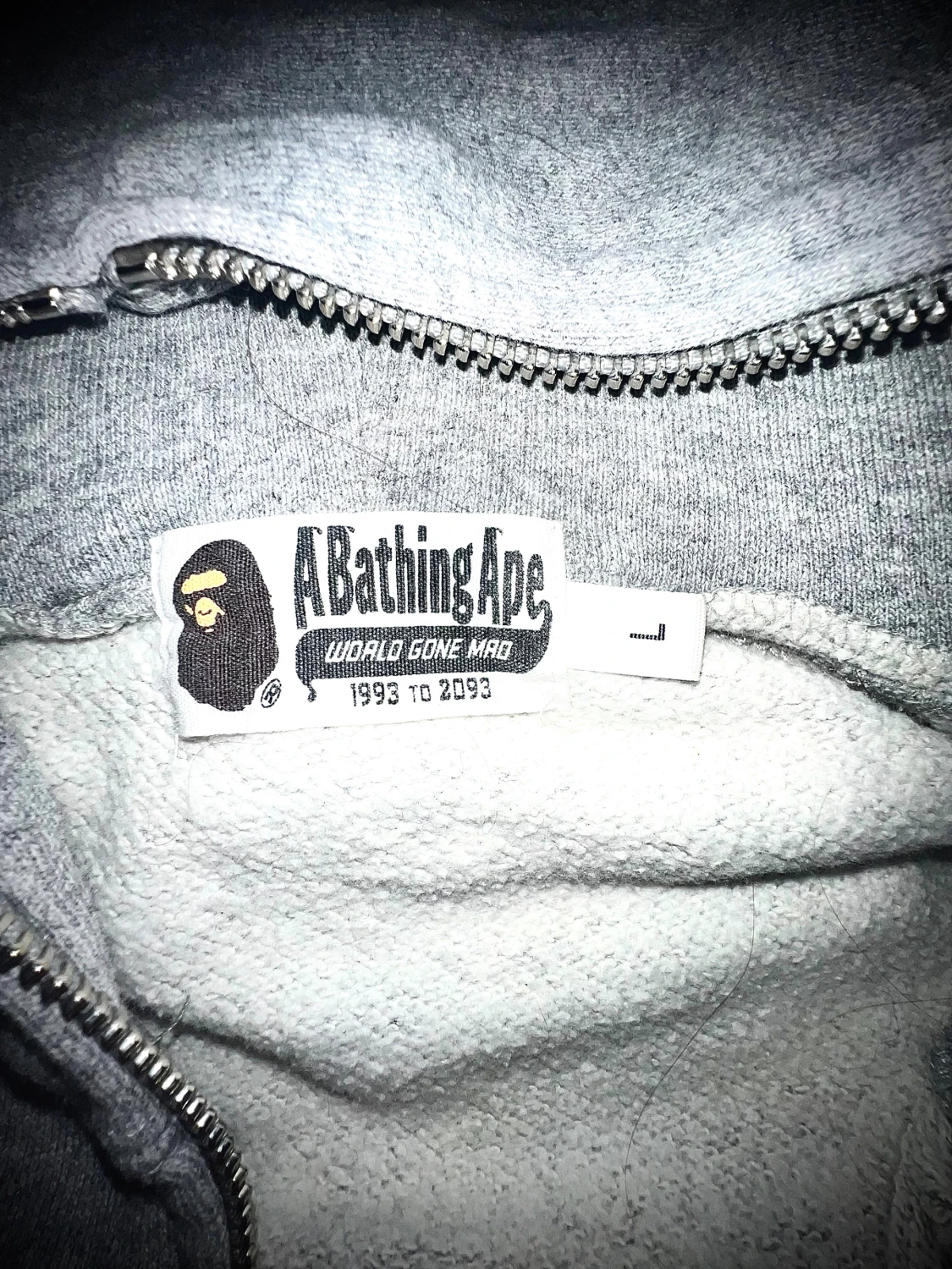 BAPE Appliqué Full Zip Hoodie Grå (RARE) - 3